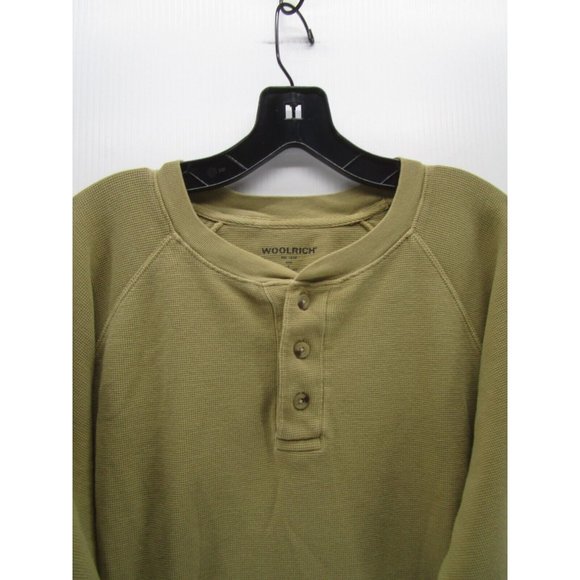 Woolrich Shirt Large Pullover Henley Thermal Waffle Logo Outdoor Loose - Picture 2 of 10